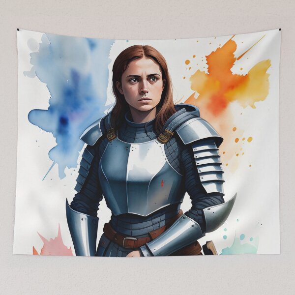 Item preview, Strong and Proud Female Knight in Silver Armor designed and sold by Erika V..