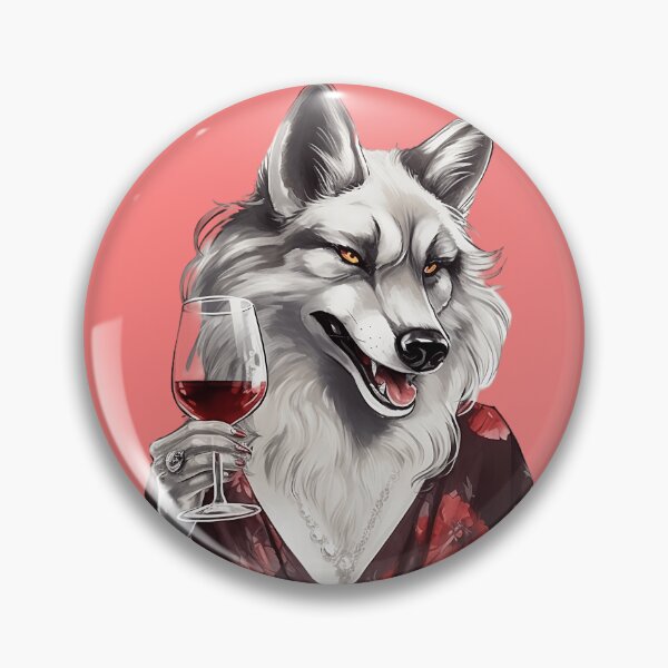 Item preview, Mysterious Elegance: Wolf Lady with Wine Glass designed and sold by imaginariumlab.
