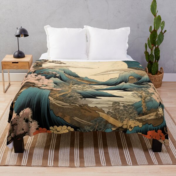 Item preview, Japanese Japan Wood-block Okiyo-e Mountian Moonlight Garden designed and sold by BrandonArtWorld.