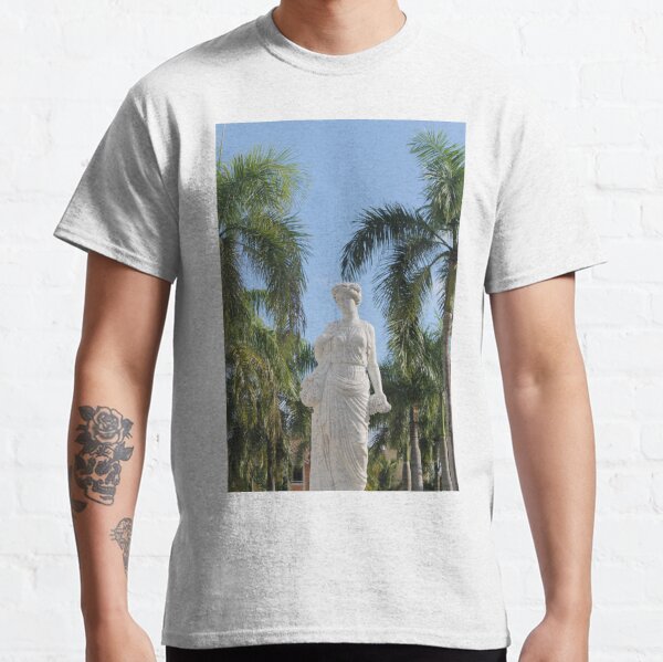 Statue, young, girl, ancient, classical, style, palms Classic T-Shirt