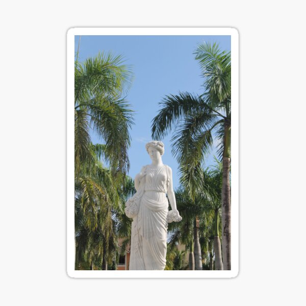 Statue, young, girl, ancient, classical, style, palms Sticker