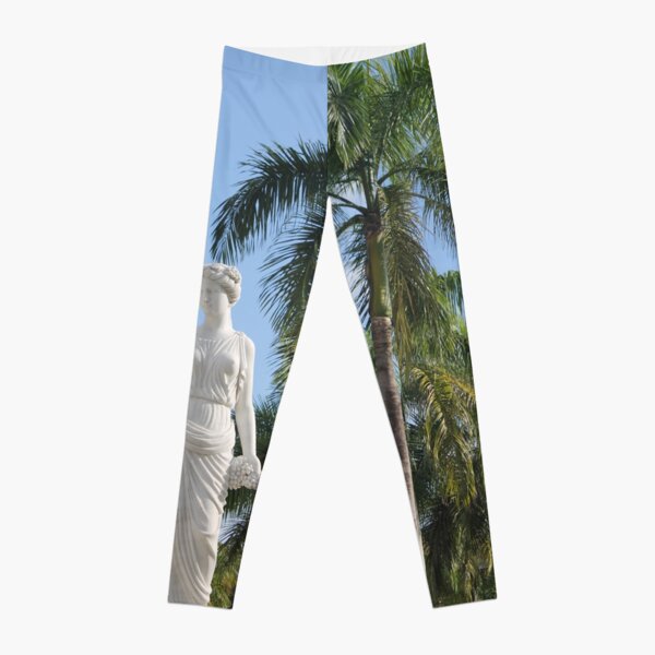 Statue, young, girl, ancient, classical, style, palms Leggings