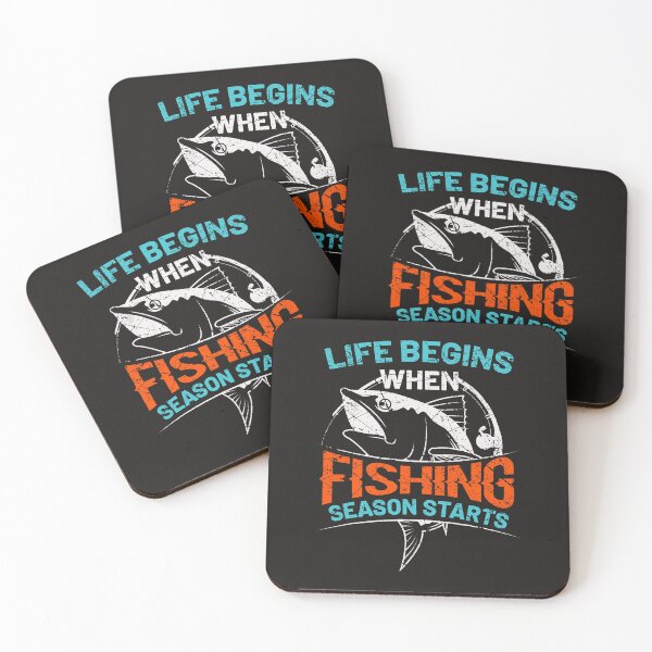Item preview, Fishing Angler Saying Life Begins Fishing Season Quote Big Game Fish Fisher designed and sold by AishwaryNadkar.