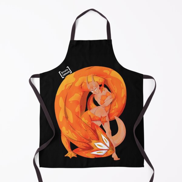 Item preview, Fire salamander dragonoid woman designed and sold by ErraticUploads.