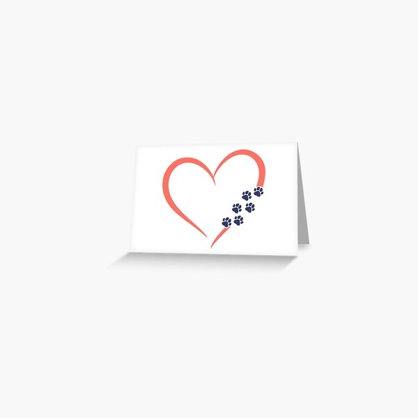 Heart and Paw Print Design Greeting Card