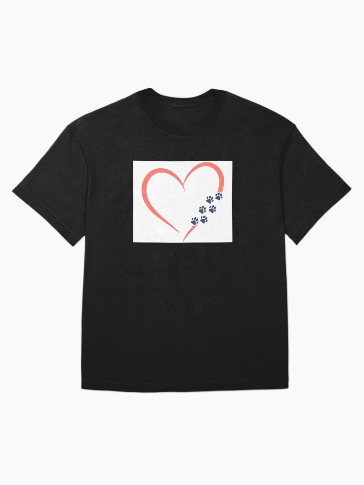 Thumbnail 3 of 7, Oversized T-Shirt, Heart and Paw Print Design designed and sold by RBCat007.
