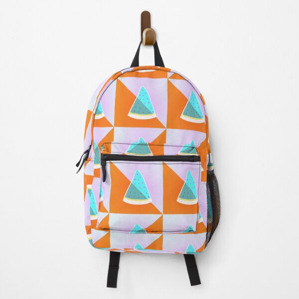 Item preview, Watermelon Slices Geometric in Orange Purple Aqua Neon designed and sold by Jean-Pham.