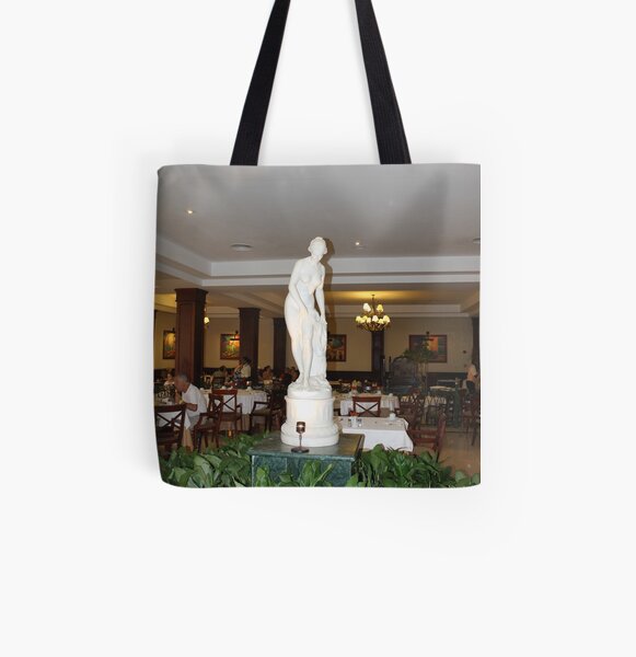 Statue, young, girl, ancient, classical, style, palms All Over Print Tote Bag