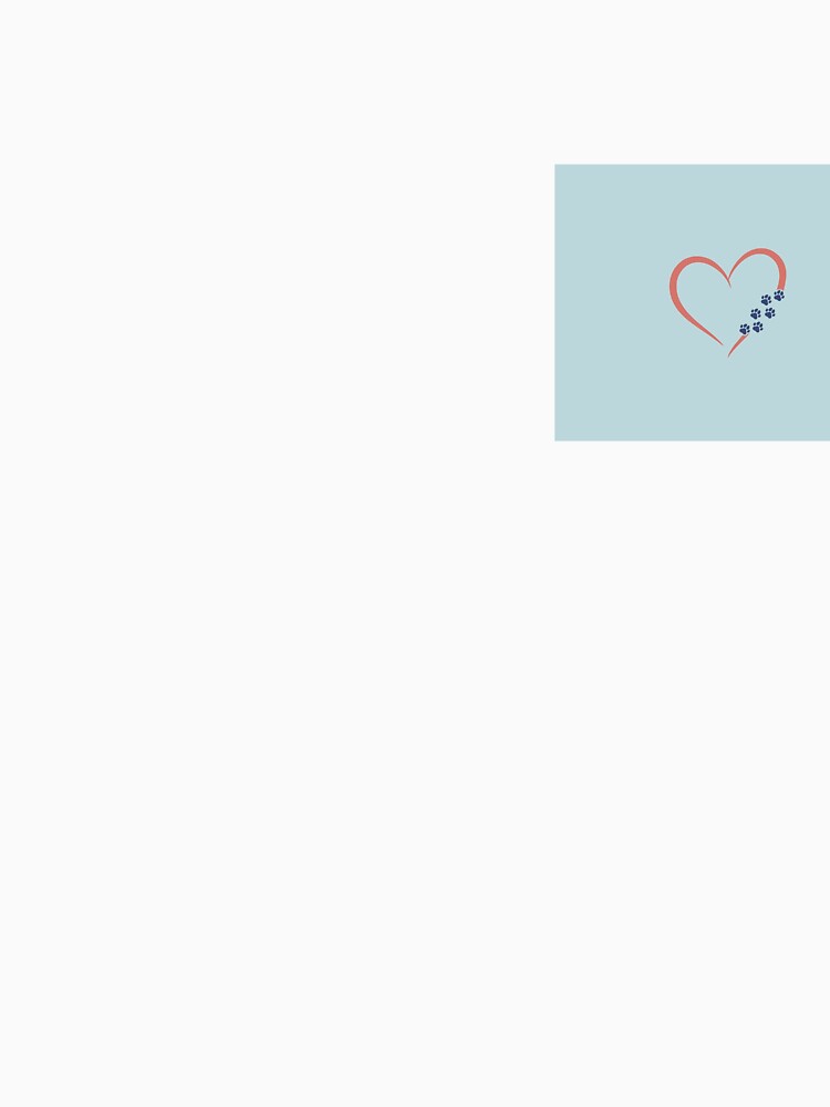 Thumbnail 7 of 7, Classic T-Shirt, Heart Paw Print Design with blue-gray background designed and sold by RBCat007.