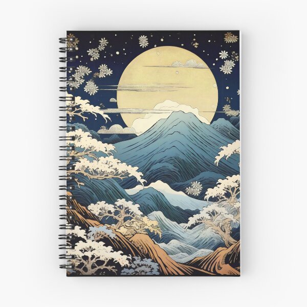 Item preview, Japanese Japan Wood-block Okiyo-e Mountian Moonlight Garden designed and sold by BrandonArtWorld.