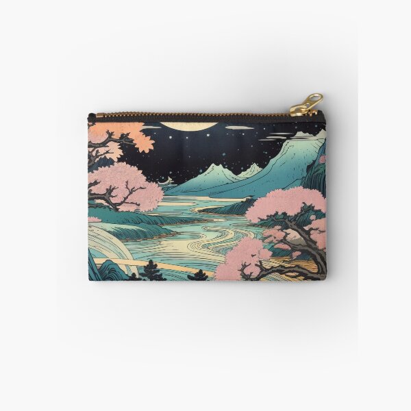Item preview, Japanese Japan Wood-block Okiyo-e Mountian Moonlight Garden designed and sold by BrandonArtWorld.