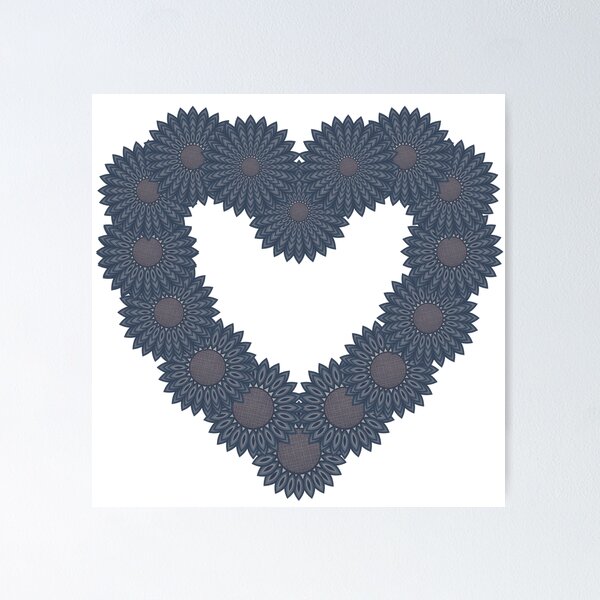 Item preview, heart and flowers. Denim photocollage designed and sold by denimaheart.