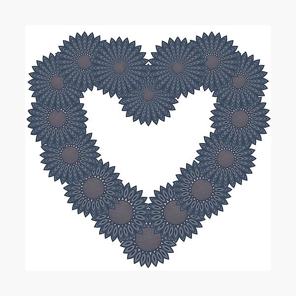 Item preview, heart and flowers. Denim photocollage designed and sold by denimaheart.