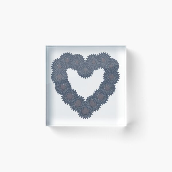 Item preview, heart and flowers. Denim photocollage designed and sold by denimaheart.