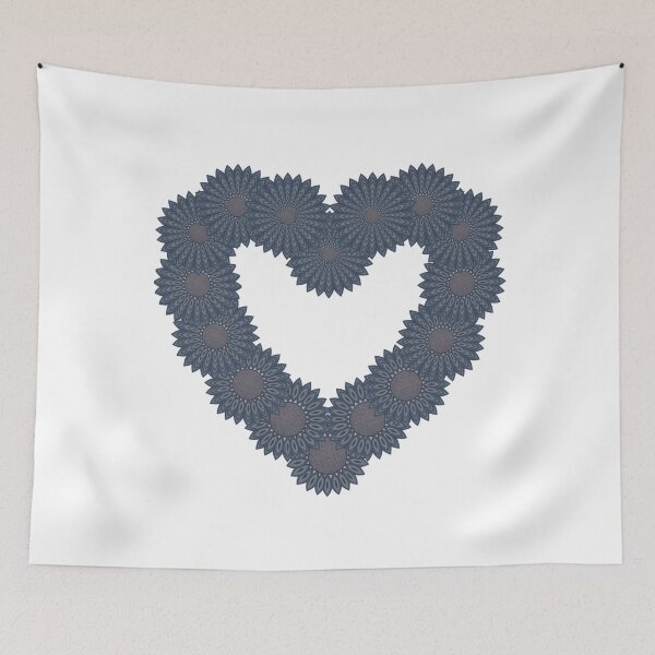Item preview, heart and flowers. Denim photocollage designed and sold by denimaheart.