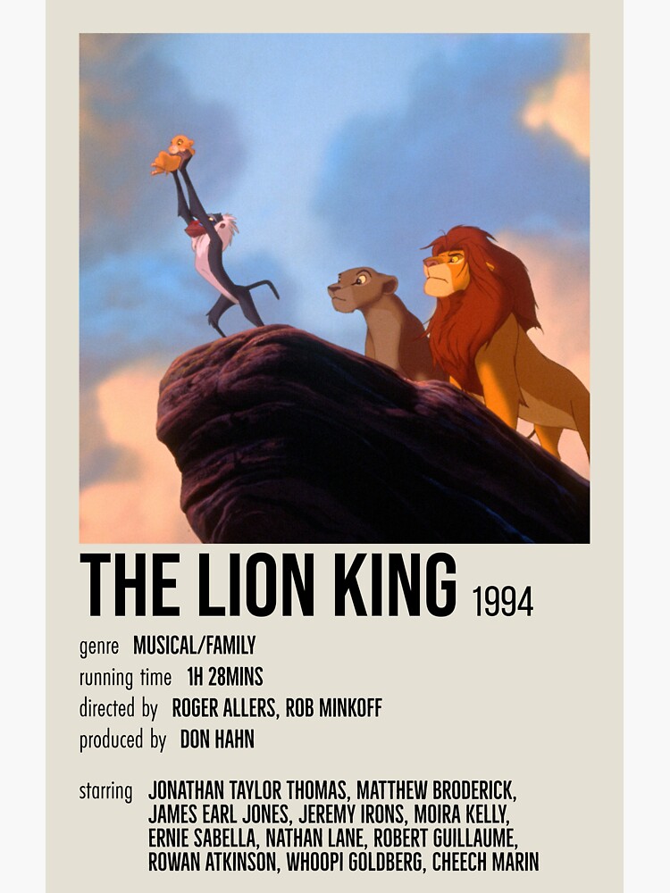 The Lion King (1994) Poster | Sticker