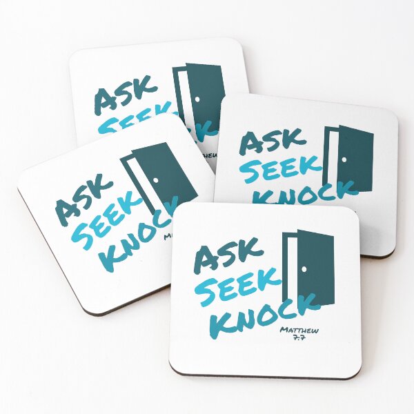 Item preview, Ask, Seek, Knock Blue designed and sold by Miles-and-Daisy.