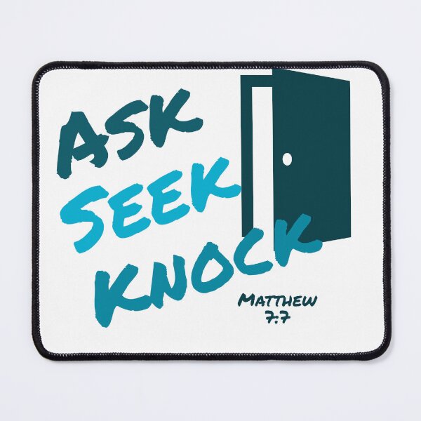 Item preview, Ask, Seek, Knock Blue designed and sold by Miles-and-Daisy.