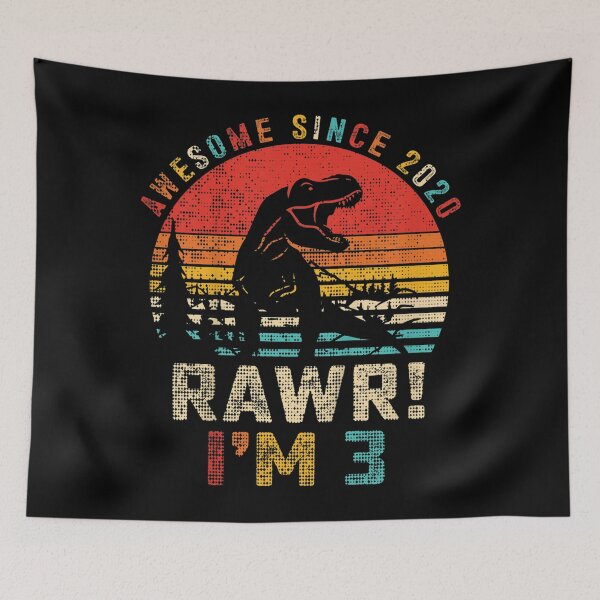 Item preview, Kids Rawr I’m 3 Dinosaur 3rd Birthday Gift Boy Awesome Since 2020 designed and sold by Emma Burton.