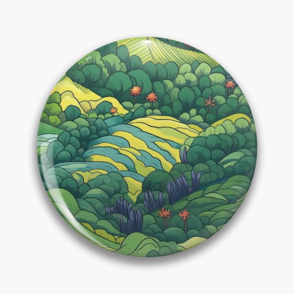 Item preview, Colorful Hills - Green Rainbow - Organic Abstract Art - Original Artwork Pattern designed and sold by ShadedGallery.