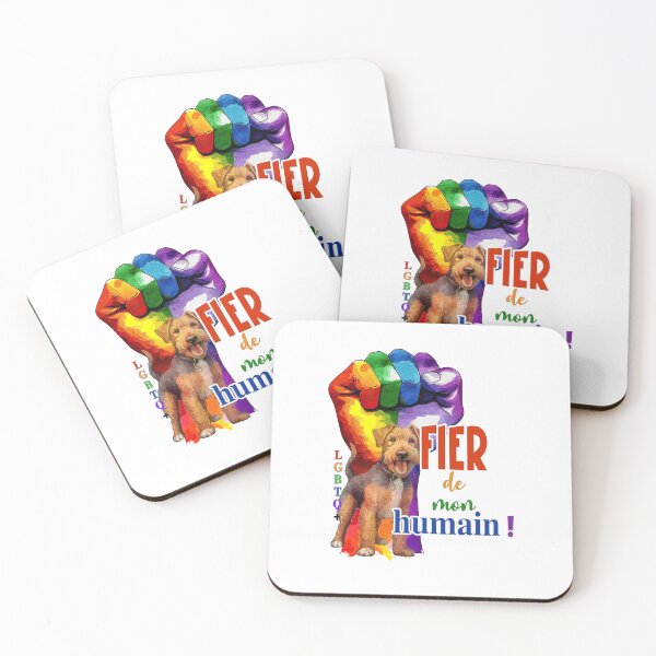 Item preview, Welsh Terrier dog, Proud of my human, LGBTQ+ for Terrier dog lovers, in French designed and sold by isaweb.