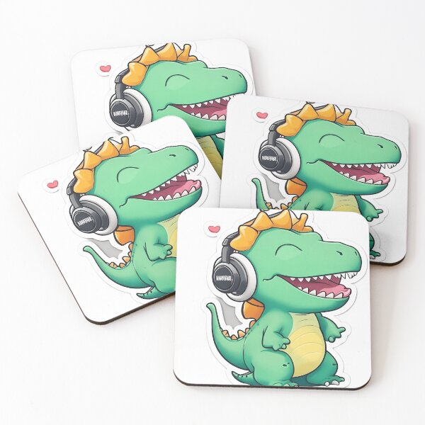 Item preview, Dino Beats: Cute Dinosaur Jamming to Music designed and sold by InspirationElli.