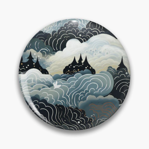 Item preview, Night Sky - Black and White - Organic Abstract Art - Original Artwork Pattern designed and sold by ShadedGallery.