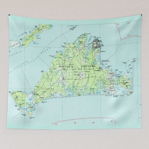 Item preview, Vintage Map of Marthas Vineyard (1986) designed and sold by BravuraMedia.