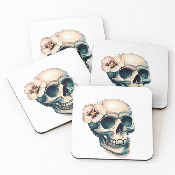Item preview, skull with flower designed and sold by miguel-ozz.