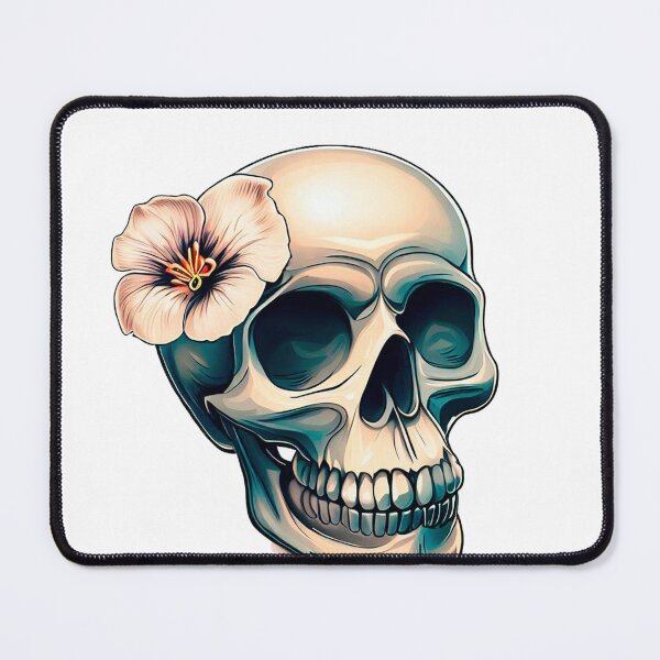 Item preview, skull with flower designed and sold by miguel-ozz.