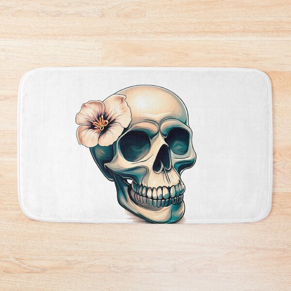 Item preview, skull with flower designed and sold by miguel-ozz.
