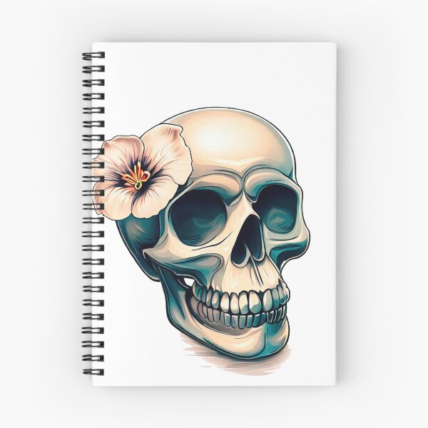 Item preview, skull with flower designed and sold by miguel-ozz.