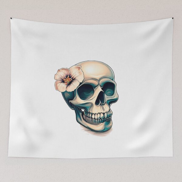 Item preview, skull with flower designed and sold by miguel-ozz.