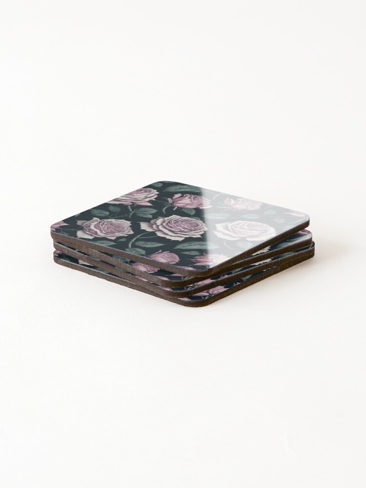 Thumbnail 4 of 5, Coasters (Set of 4), Seamless Roses Pattern SVG designed and sold by StikerShock.