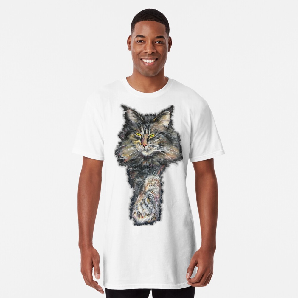 Maine coon gris Long T-Shirt