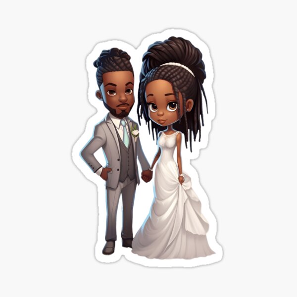 Item preview, Bride and Groom Sticker (African American) designed and sold by AWSai-4.