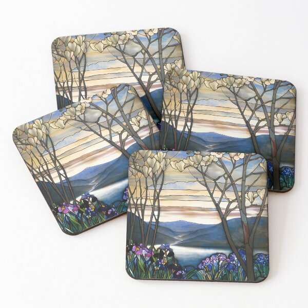 Item preview, Louis Comfort Tiffany - Stained glass 4. Magnolias and irises designed and sold by NouveauEra.