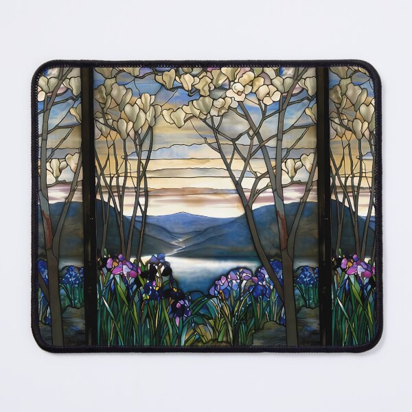 Item preview, Louis Comfort Tiffany - Stained glass 4. Magnolias and irises designed and sold by NouveauEra.