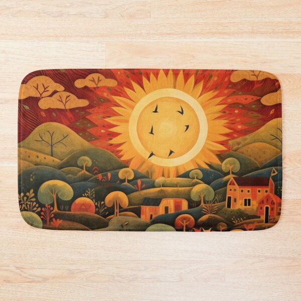 Item preview, Sunset, folk art style designed and sold by SBD-Shop.