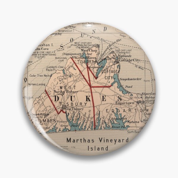 Item preview, Vintage Map of Marthas Vineyard (1905) designed and sold by BravuraMedia.
