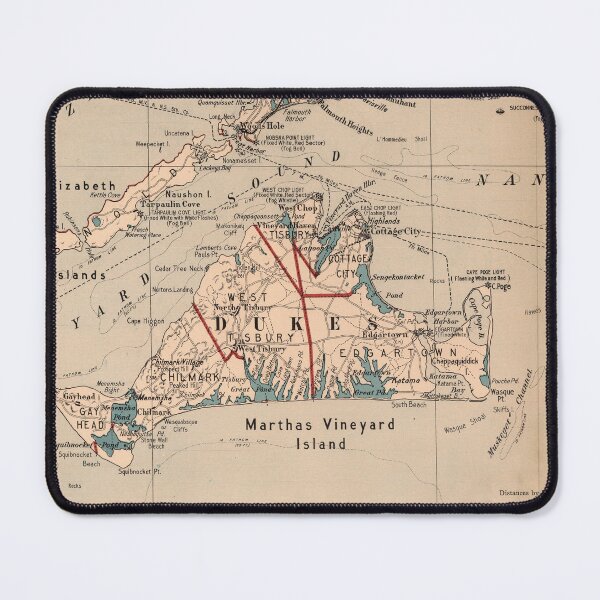 Item preview, Vintage Map of Marthas Vineyard (1905) designed and sold by BravuraMedia.