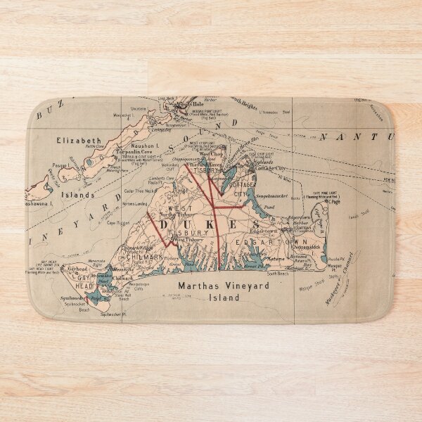 Item preview, Vintage Map of Marthas Vineyard (1905) designed and sold by BravuraMedia.
