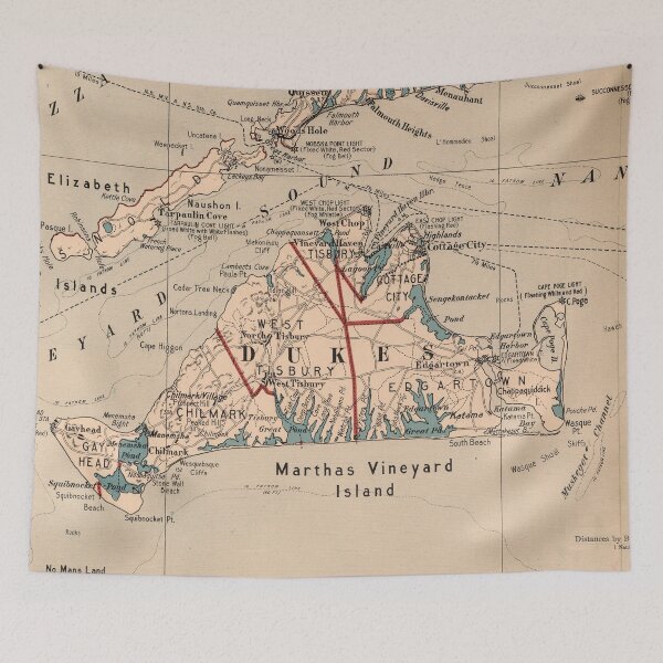 Item preview, Vintage Map of Marthas Vineyard (1905) designed and sold by BravuraMedia.