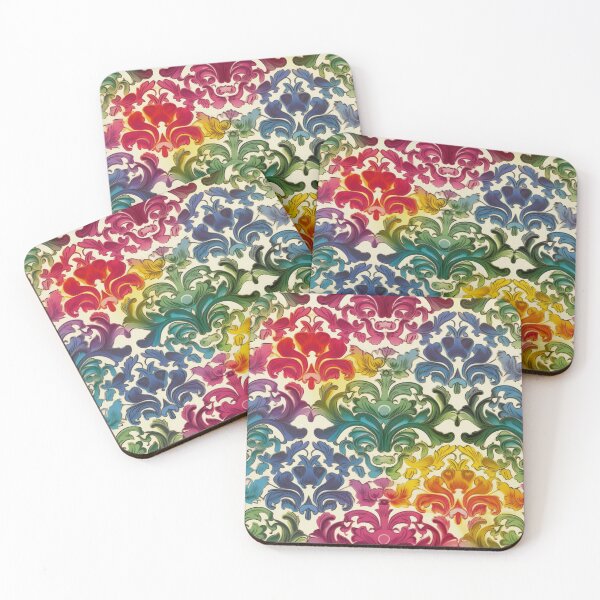 Item preview, Rainbow damask floral motif designed and sold by MersaultMax.