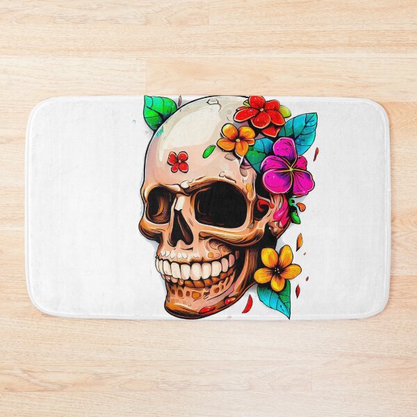 Item preview, Skull with colorful flowers designed and sold by miguel-ozz.