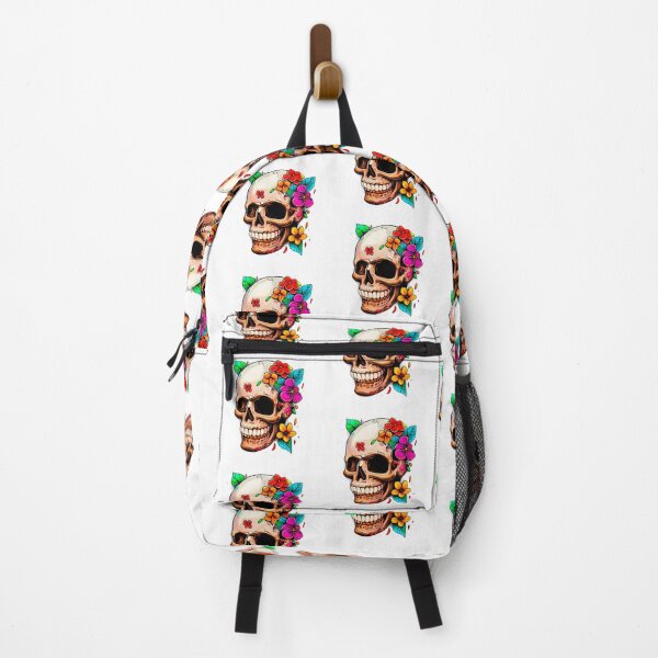 Item preview, Skull with colorful flowers designed and sold by miguel-ozz.