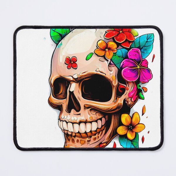 Item preview, Skull with colorful flowers designed and sold by miguel-ozz.