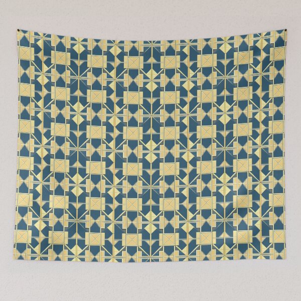 Item preview, Art Deco Blue & Gold Pattern designed and sold by WildcraftsCo.