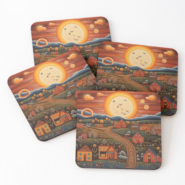 Item preview,  Abstract sunset in watercolors, folk art style designed and sold by SBD-Shop.