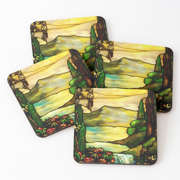 Item preview, Louis Comfort Tiffany, Landscape with Waterfall designed and sold by NouveauEra.